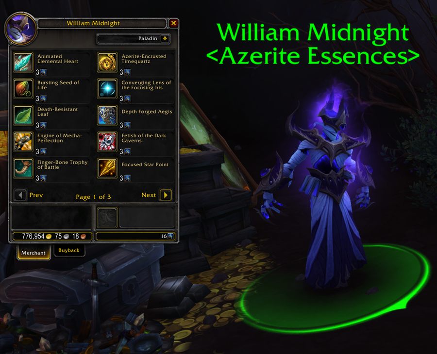 William Midnight's Azerite Essences shop