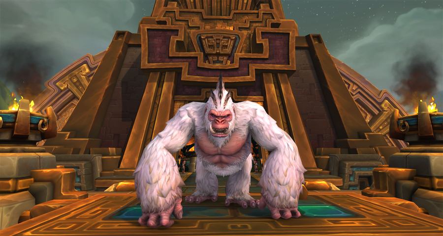 A white ape-like mount in Zuldazar
