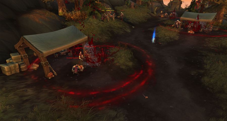 A Cursed Pulse ring expanding from an infested pack