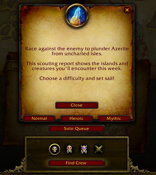 The Island Expedition scouting report screen